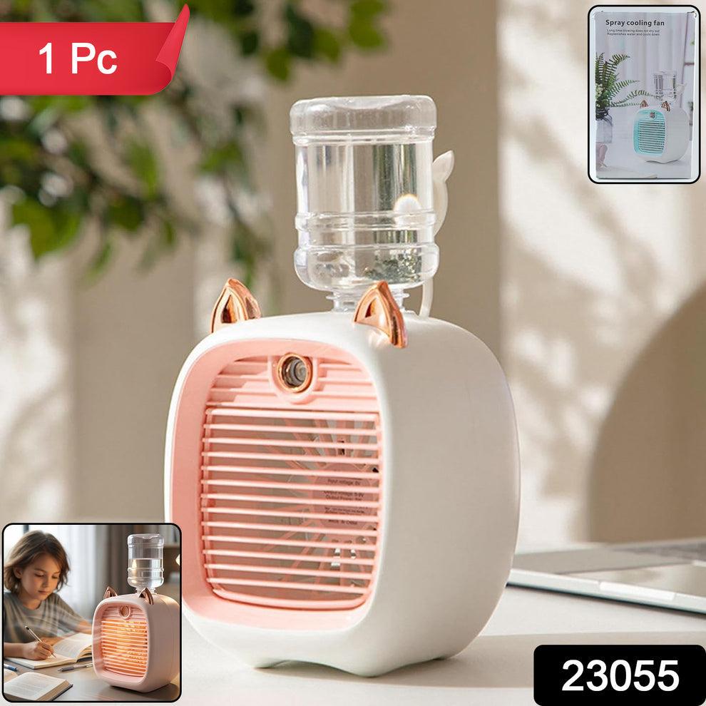 Portable Mini Air Cooler Fan – Cool Air + Mist Spray Relief